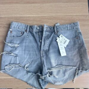 Women’s Distressed Denim Shorts - Gray